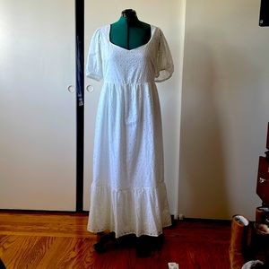 White eyelet ASOS Maxi Dress